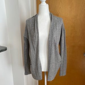 J Crew Gray Open Wool Cardigan Sweater